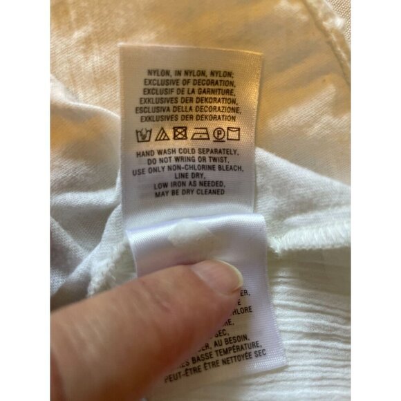 Anthropologie Meadow Rue Top XL Shirt Blouse White Embroidered Sleeveless NEW - Picture 11 of 14